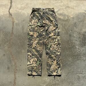 Vintage Jerzees Outdoor Cargo Pants Mens Small Mossy Oak Forest Floor Camo Baggy
